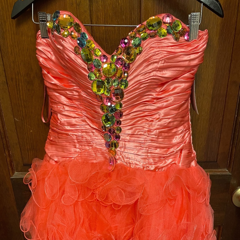 Pink strapless dress